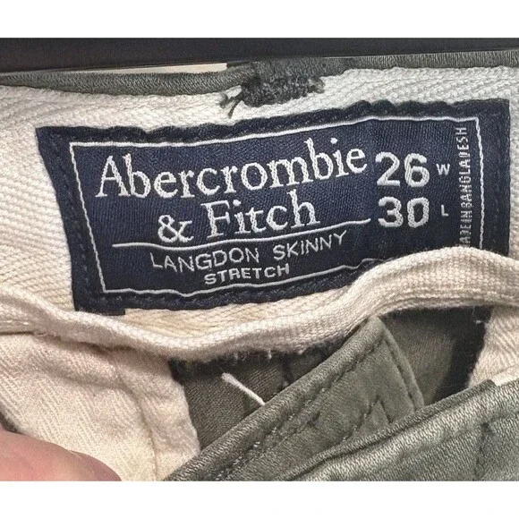 Abercrombie & Fitch Men's Langdon Slim Fit Stretch Cargo Pants Camouflage 26x30 - Picture 4 of 7